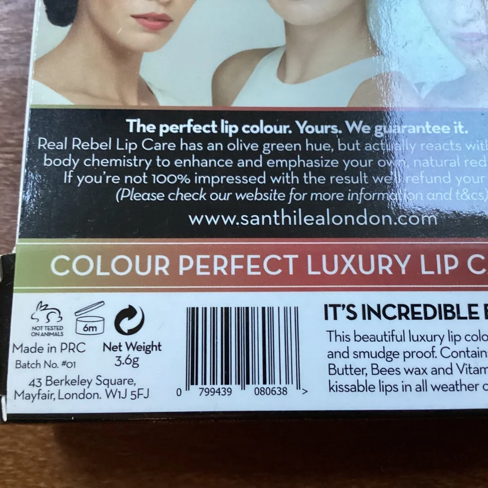 Real Rebel - Santhilea London Colour Perfect Luxury Lip Care NEW